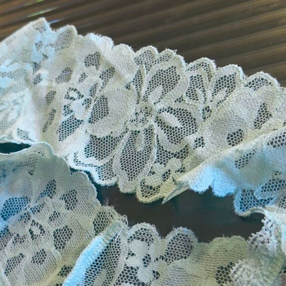 NWT (XXL) Victoria’s Secret Lace Thong Panty - Light Teal with Lattice Detail - Picture 6 of 8